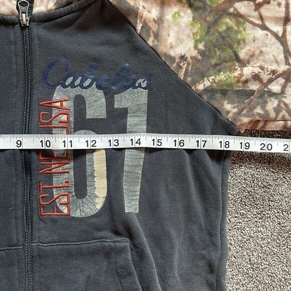 CABELAS camo boys hooded JACKET medium Fleece Lining - Picture 10 of 11